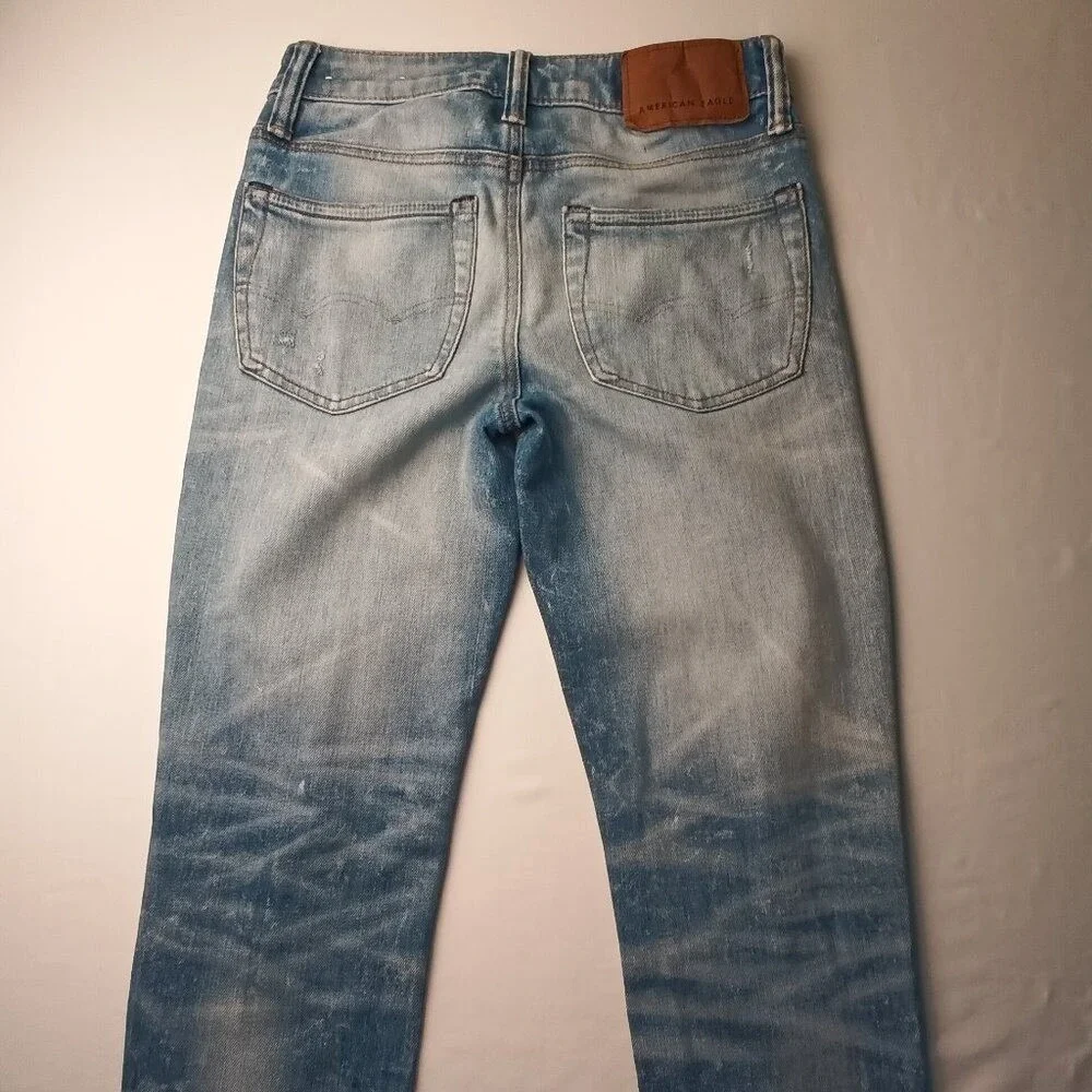 American Eagle Mens Slim Distressed Jeans Blue Size 26x28 Grunge Punk Streetwear